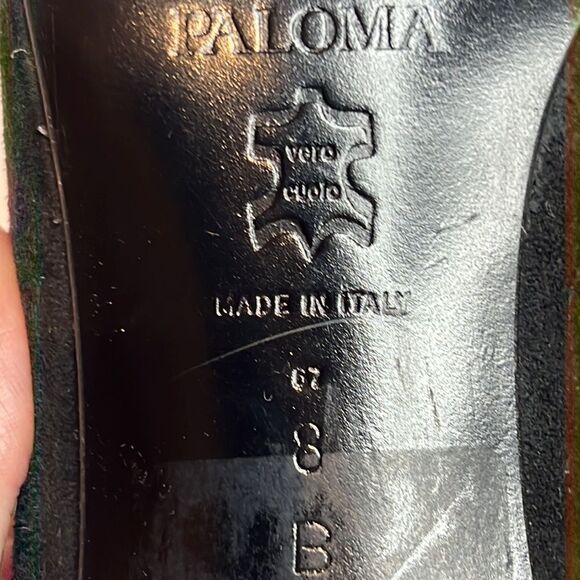 Paloma Black Suede Heel Booties Size 8 - Picture 8 of 13